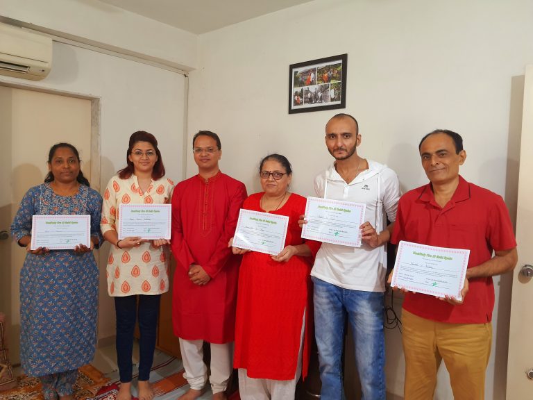 Group certificate presentation with six practitioners